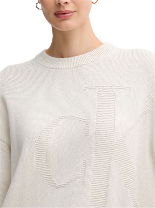 Maglioncino in cotone con CK ricamato Calvin Klein Jeans | LV047D304G67U